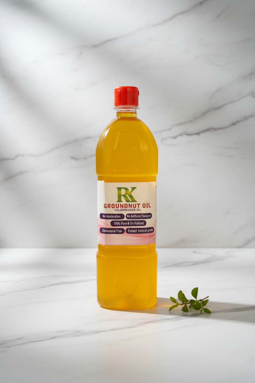 1ltr (Pet Bottle) R K Cold-Pressed Groundnut Oil