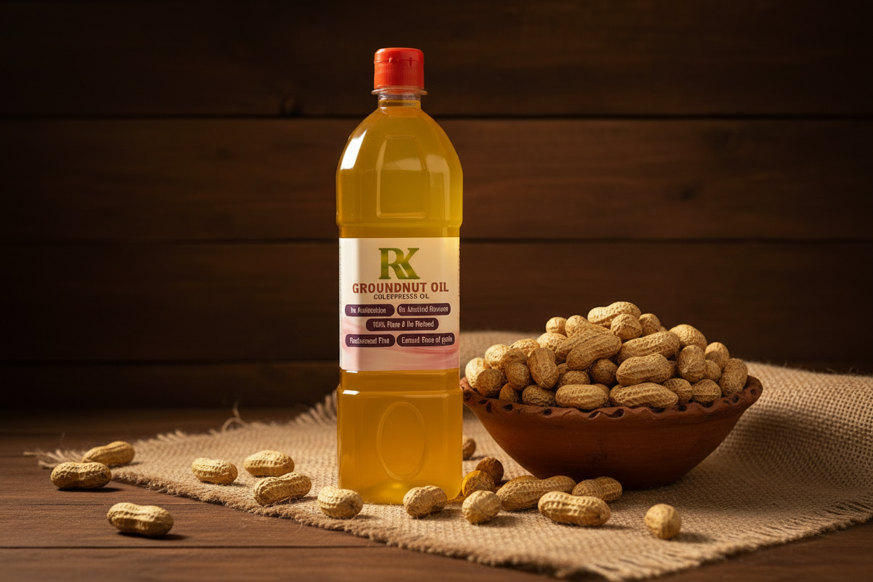 1ltr (Pet Bottle) R K Cold-Pressed Groundnut Oil