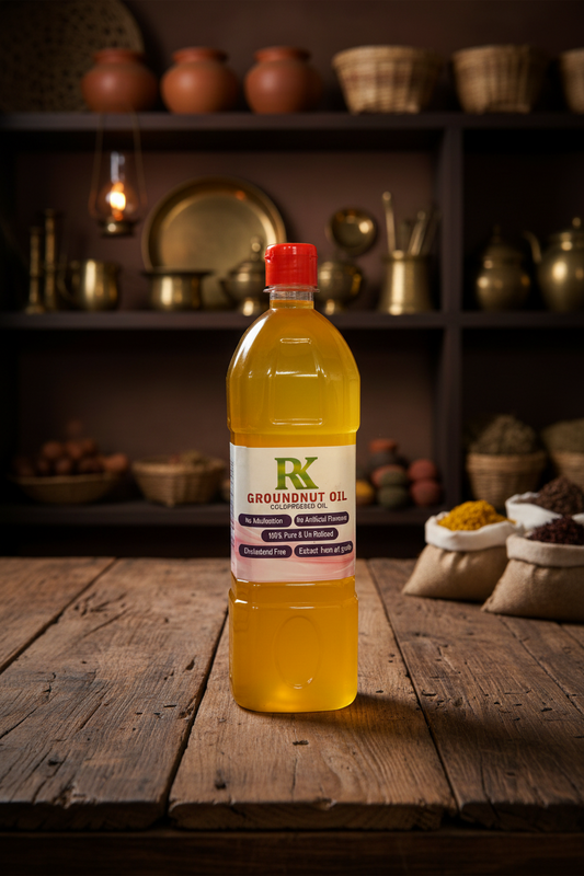 1ltr (Pet Bottle) R K Cold-Pressed Groundnut Oil