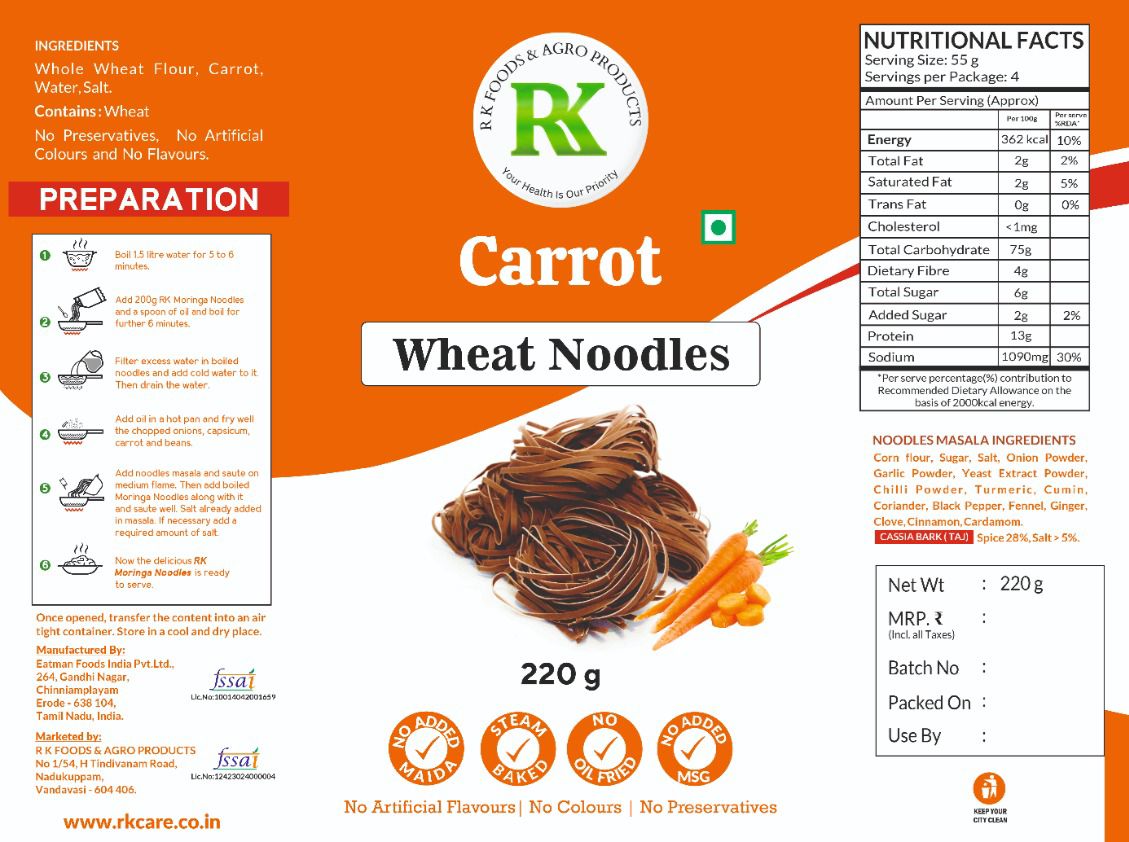 R K Wheat Carrot Noodles